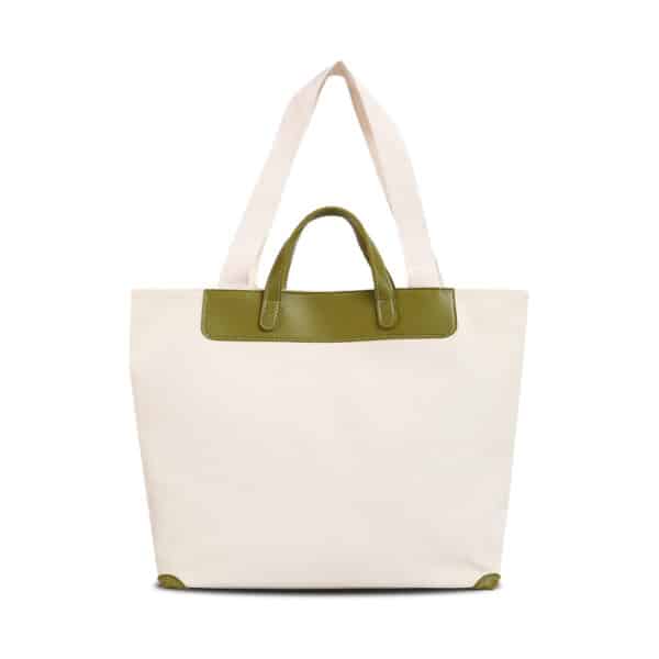 Canvas Bag With Leather Handle