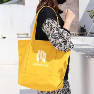 Canvas Zippered Tote Shoulder Bag