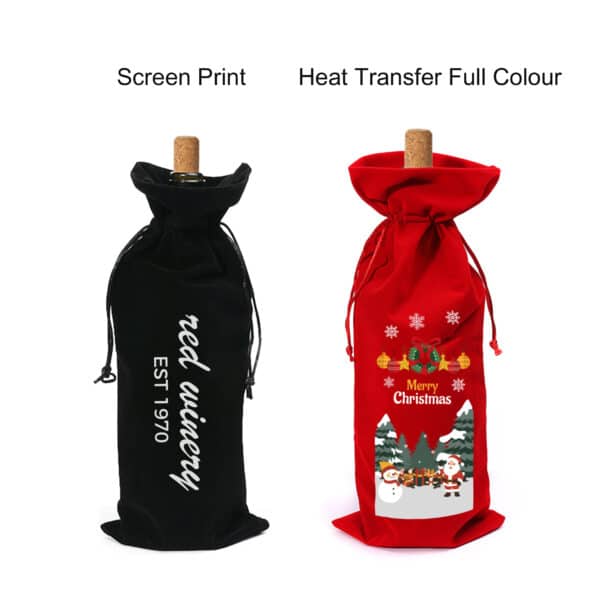 Drawstring Velvet Wine Bottle Bag