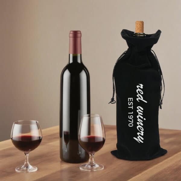 Drawstring Velvet Wine Bottle Bag