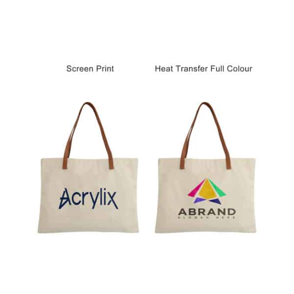 Leather Straps Canvas Bag