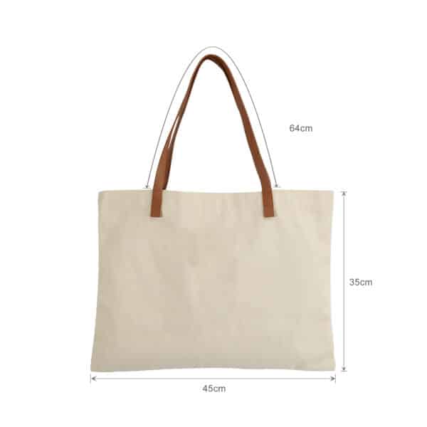 Leather Straps Canvas Bag