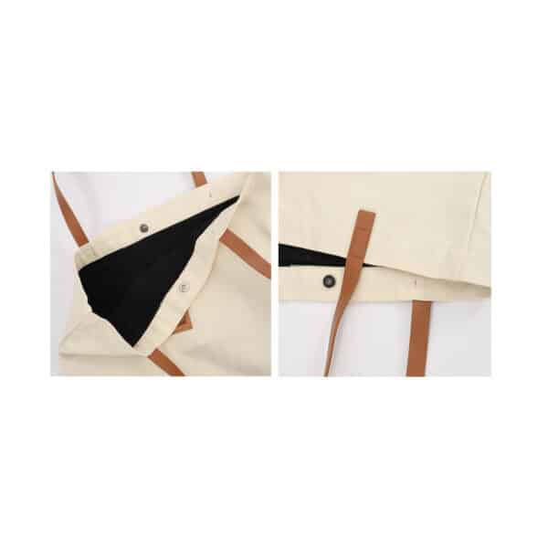 Leather Straps Canvas Bag