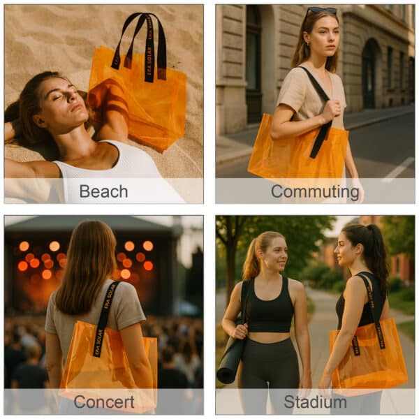 PVC Colorful Clear Tote Bag