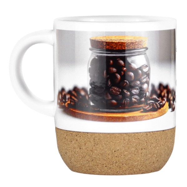 Billie 300ml Sublimation Ceramic Mug With Cork Details