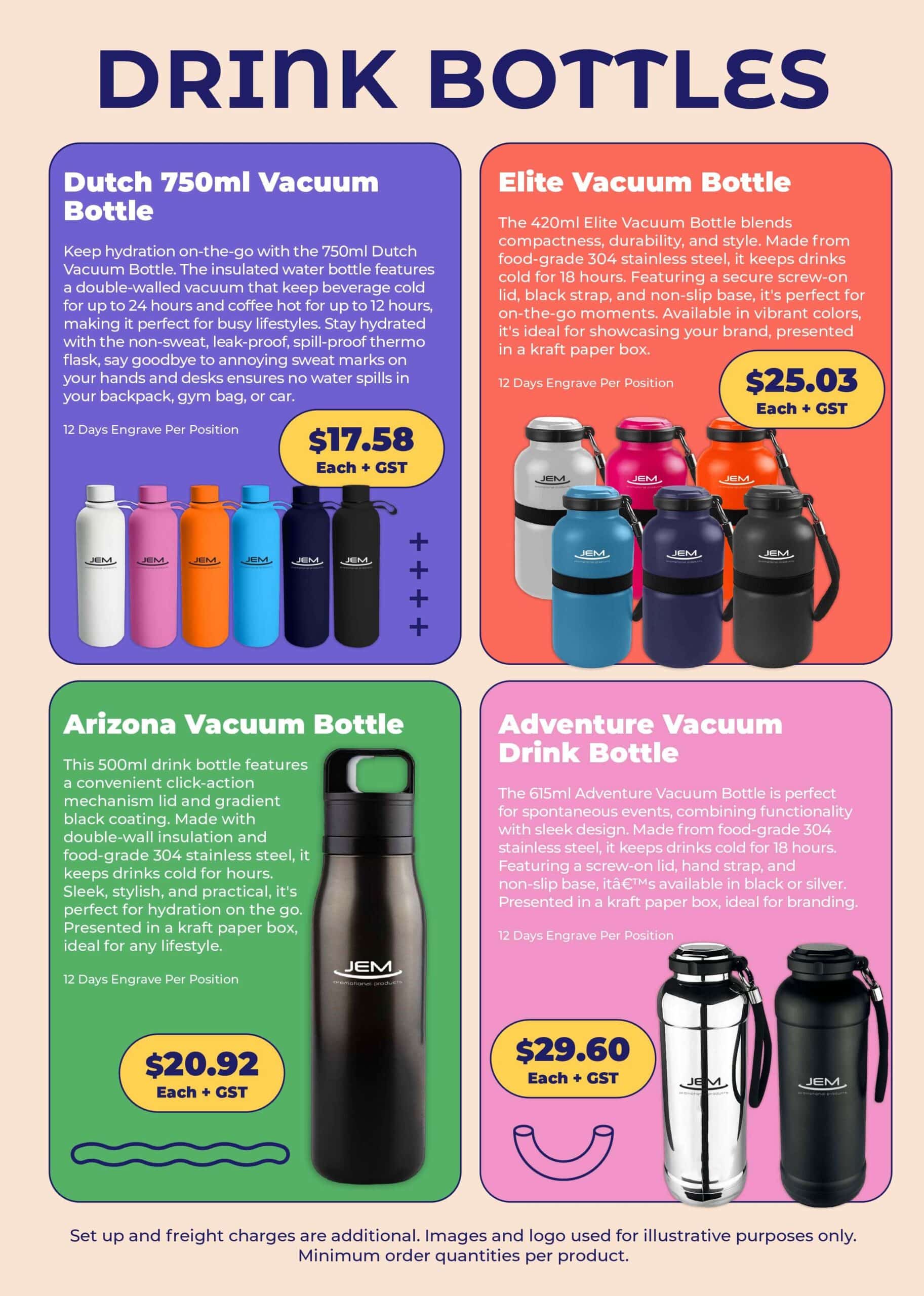 Custom Branded Vacuum Drink Bottles & Travel Mugs