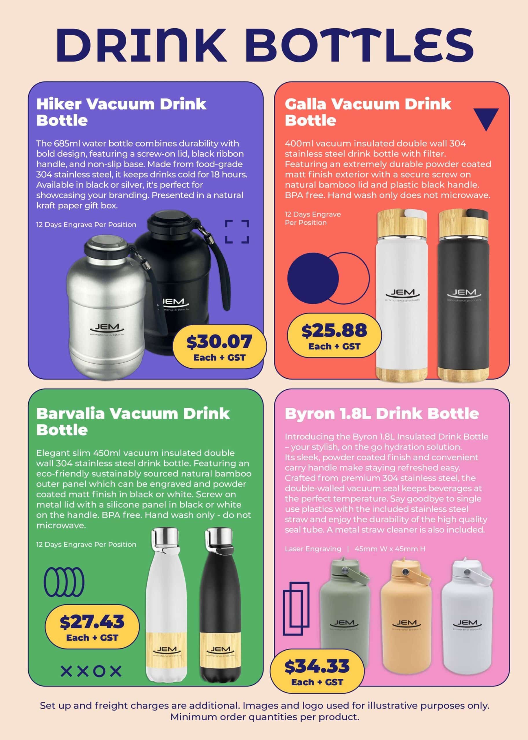 Custom Branded Vacuum Drink Bottles & Travel Mugs