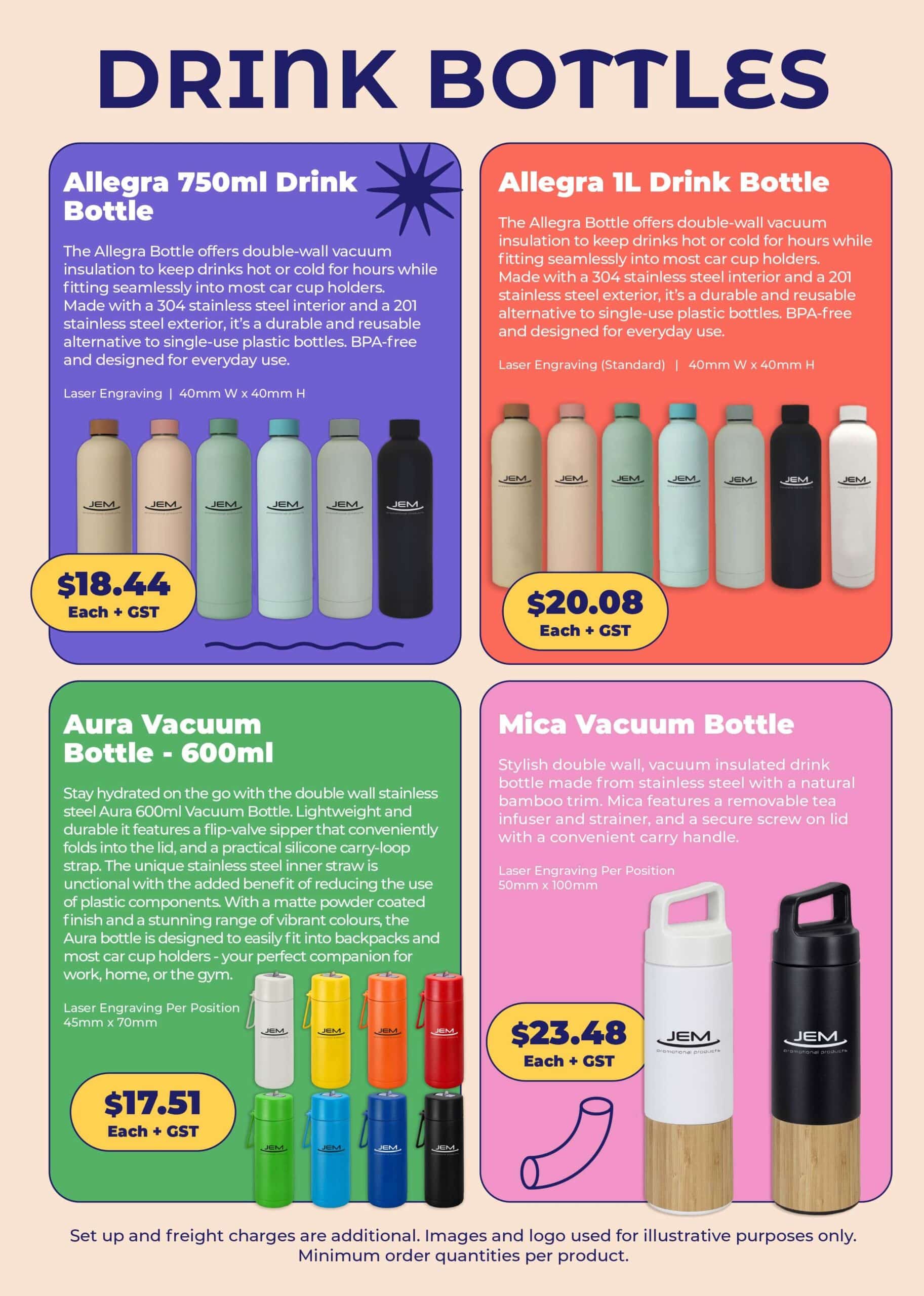 Custom Branded Vacuum Drink Bottles & Travel Mugs