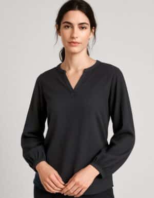 Womens Ruche Long Sleeve Blouse