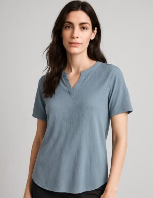 Womens Ruche Short Sleeve Blouse