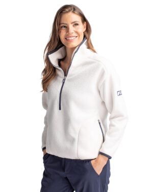 Ladies Cascade Eco Sherpa Half Zip Jacket FRONT