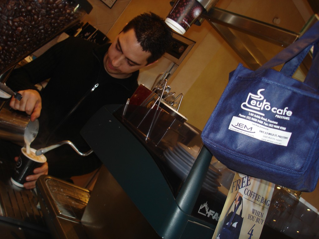 Flavio making our Coffees